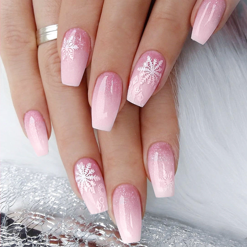 Creative Nail Art Set with Winter Motifs and Glitter Effects Bowlift