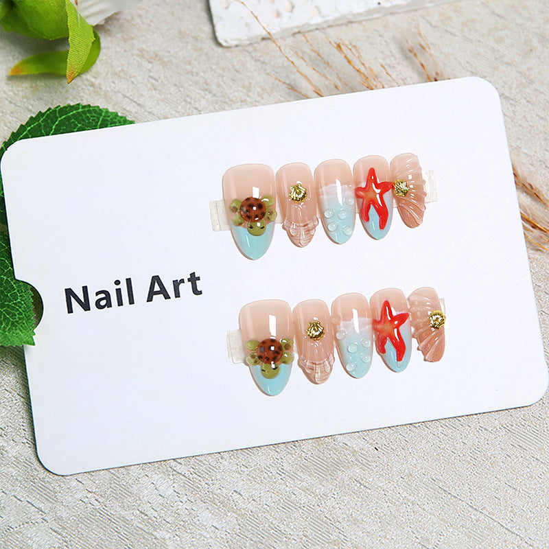 Artificial nails with maritime motifs Bowlift