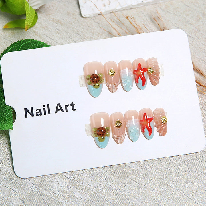 Artificial nails with maritime motifs Bowlift
