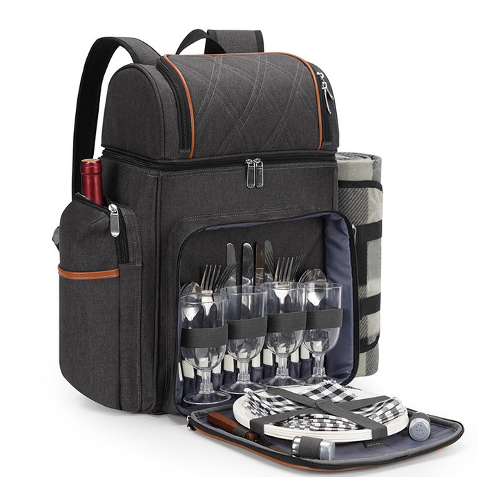 Picnic Backpack with Comprehensive Dish Set Bowlift