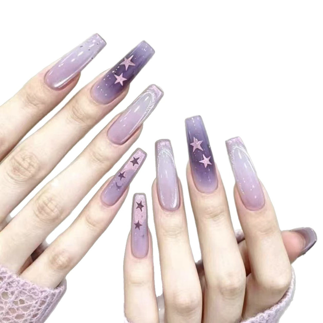 Celestial Themed Press-On Nail Enhancements Bowlift