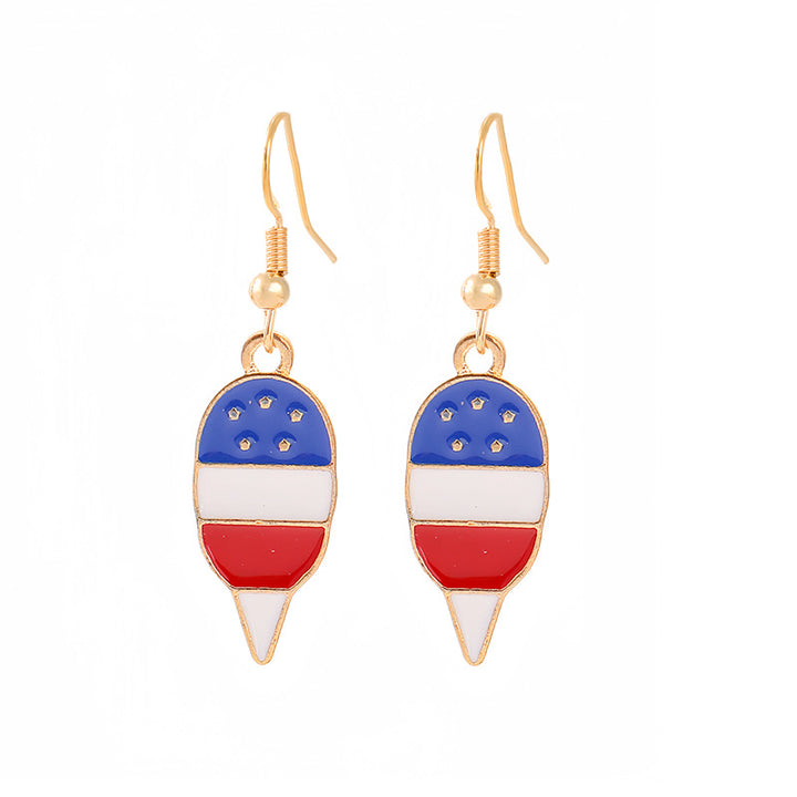 Women nan enamel horseshoe earrings with star motif and fishhook closure Bowlift