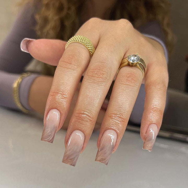 Artistic Acrylic Nails with Elegant Shine Bowlift