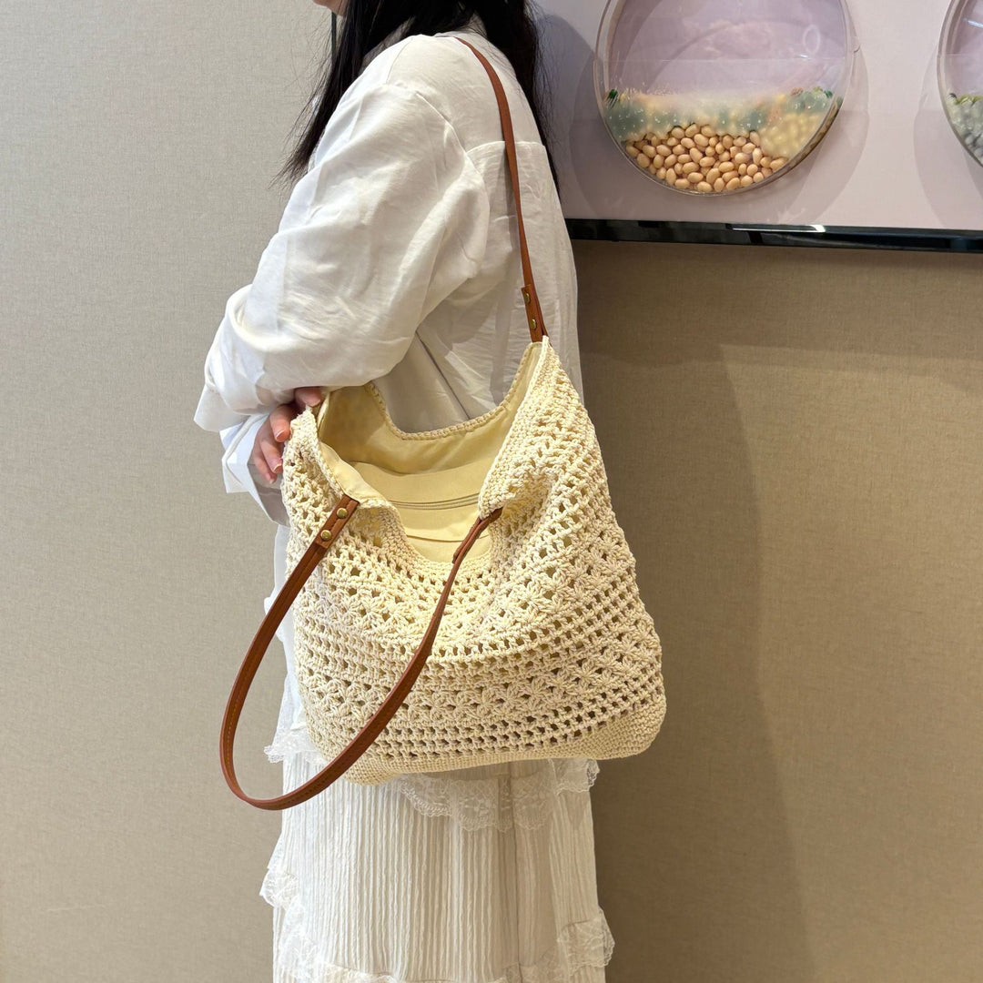 Handcrafted coarse mesh tote bag Bowlift