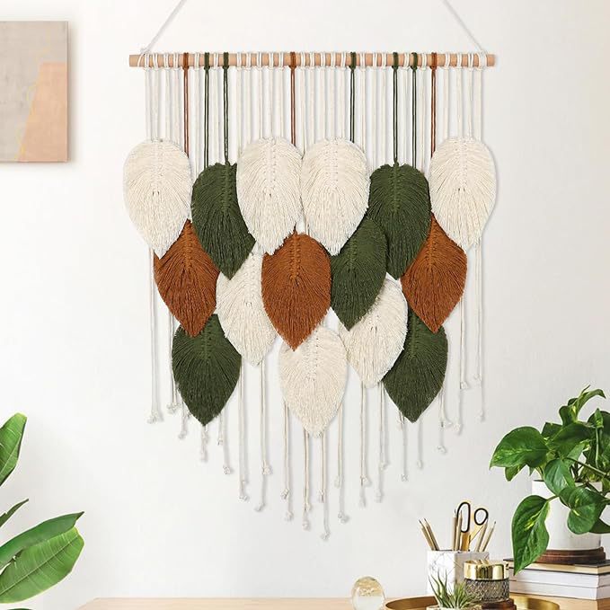 Macrame Leaf Wall Hanging Tapestry Bowlift