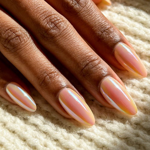 Iridescent Almond Shape Press-On Nails Bowlift