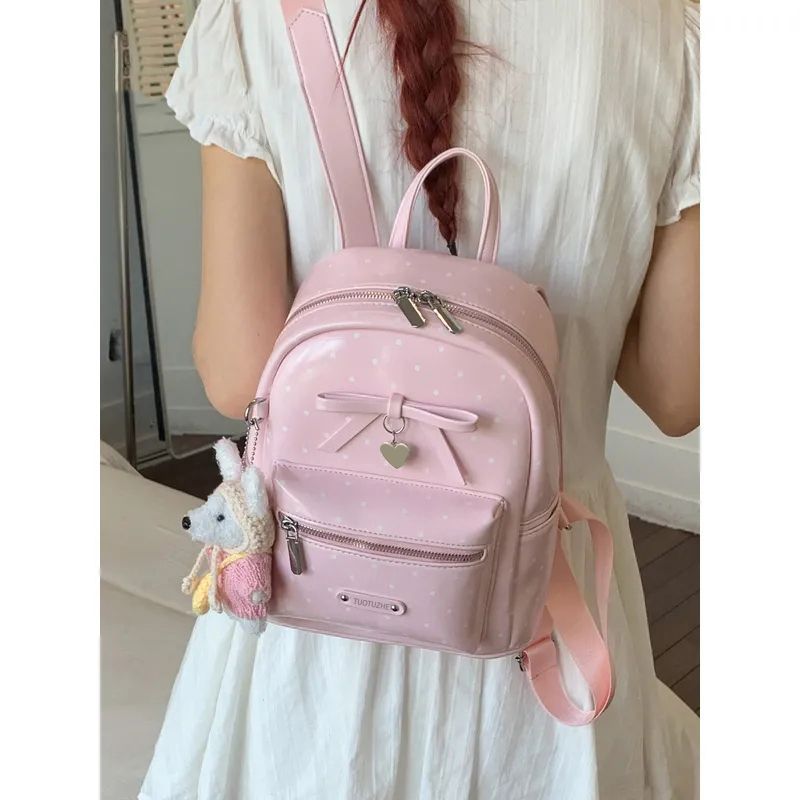 Polka-Dot Decorative Mini Backpack Bowlift