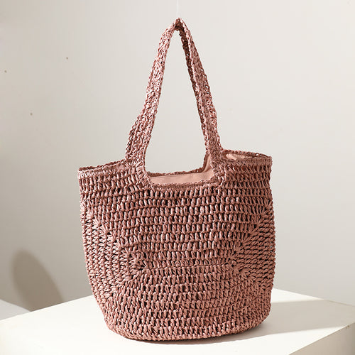 Handmade straw bag with comfortable inner bag Bowlift