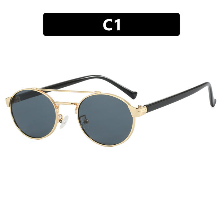 Ladies fashionable sunglasses in stylish round design with golden accents Bowlift