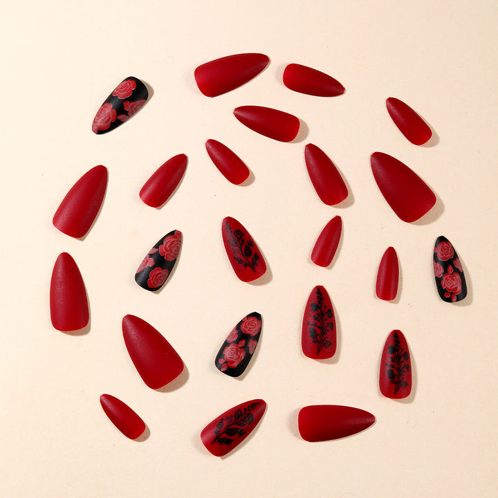 Floral Matte Acrylic Nail Set Bowlift