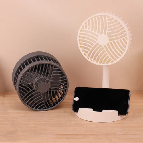 Mini fan with foldable telescopic phone holder | Bowlift