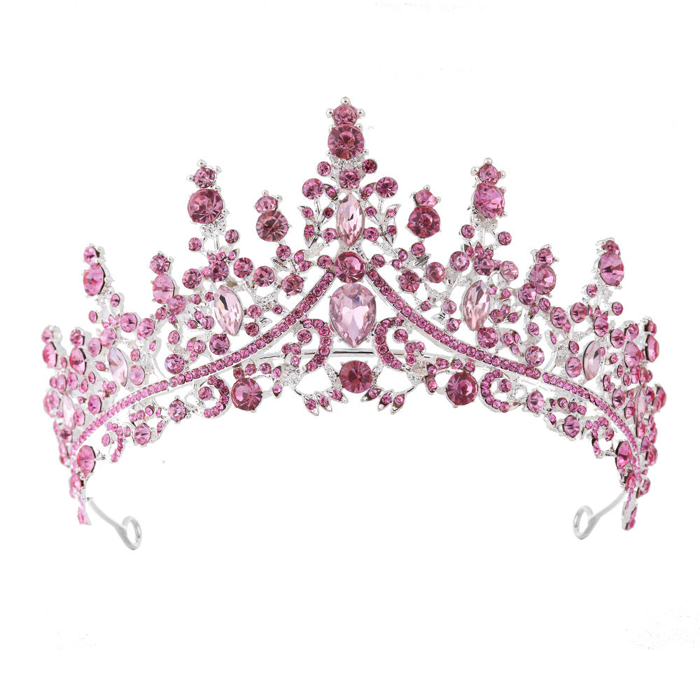 Ladies Rhinestone Tiara with Sparkling Gemstones Bowlift