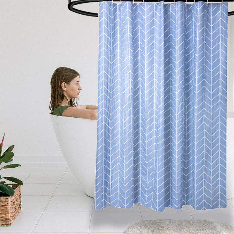 Modern Chevron Pattern Shower Curtain Bowlift