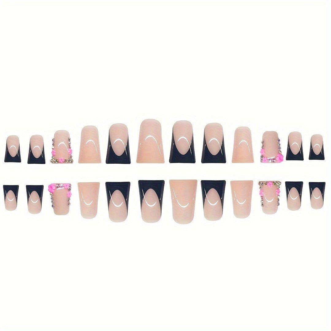 Luxury Floral Decorative Press-On Nails Bowlift