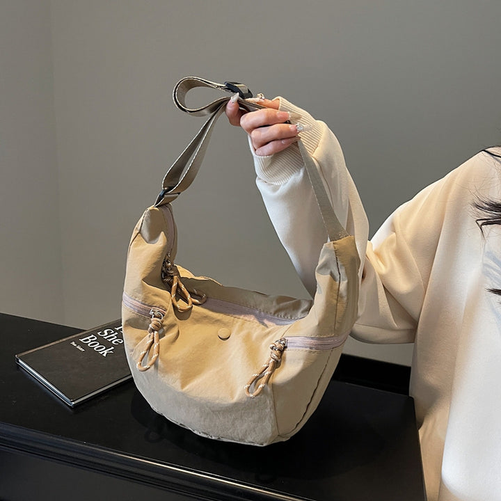 Practical shoulder bag with external zip pockets Bowlift