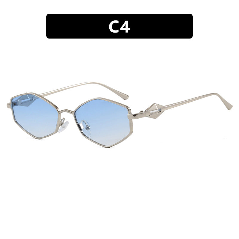 Women's geometric sunglasses with protective UV filter and high-end metal frame Bowlift