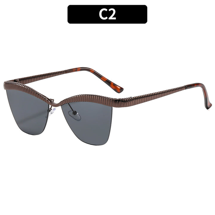 Stylish Cat-Eye Sunglasses with Unique Textured Frame