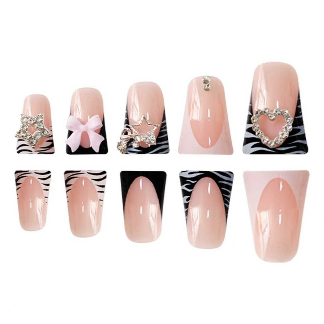 Artistic 3D Embellished Press-On Nail Extensions Bowlift
