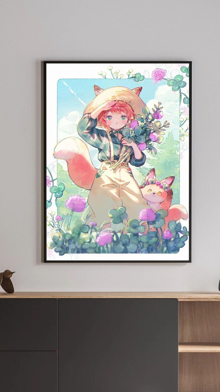 Illustrated Fantasy Character Canvas Art Print Bowlift