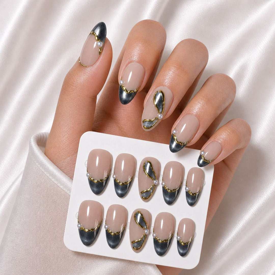 Elegant Press-On Nail Set Bowlift