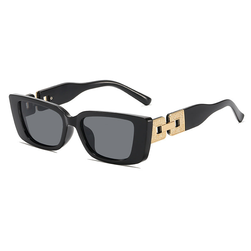 Oversized Square Frame Sunglasses with Glamorous Accent Bowlift