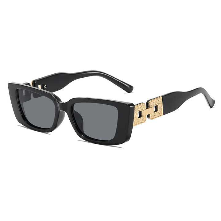 Oversized Square Frame Sunglasses with Glamorous Accent Bowlift