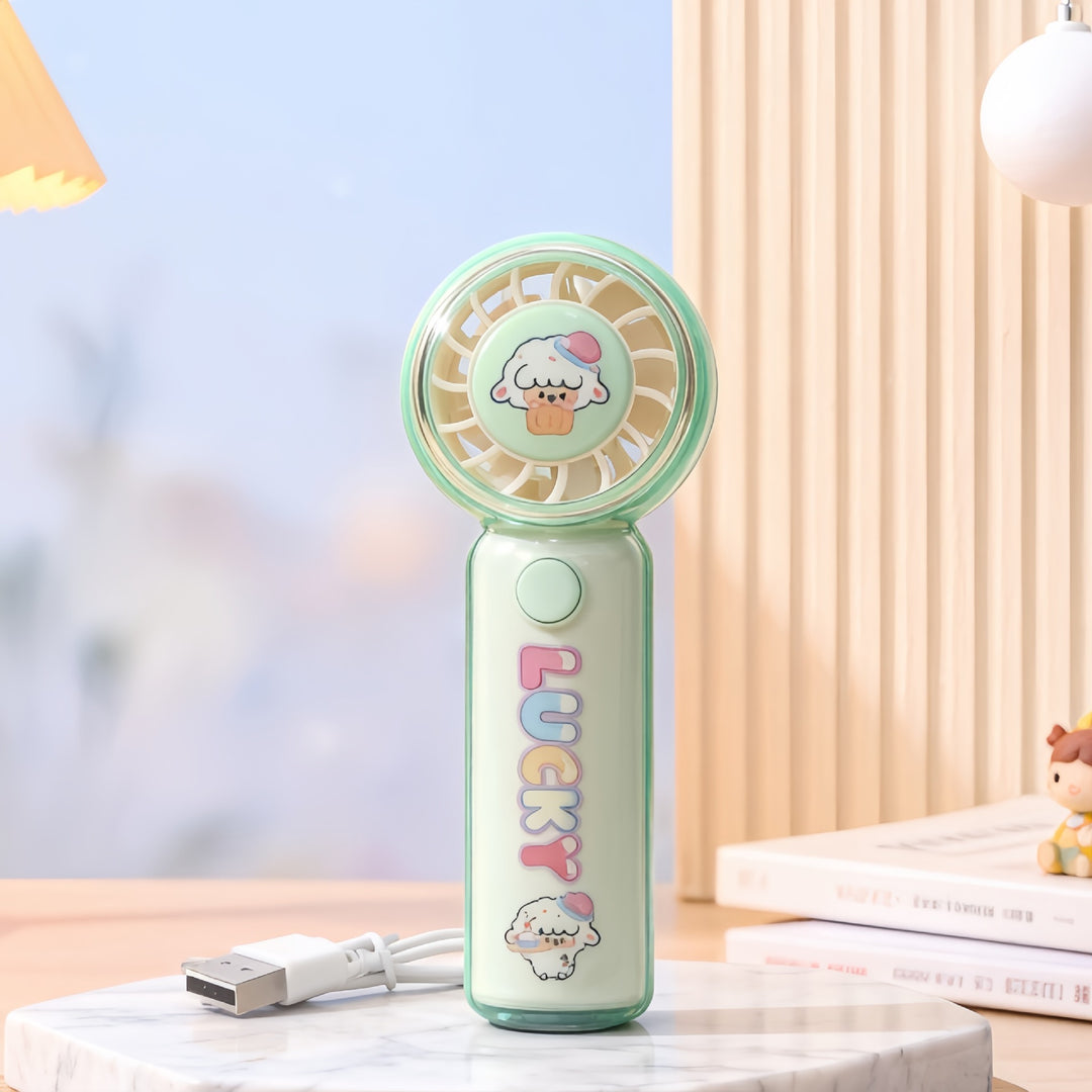 Ladies Portable Hand Fan with Cute Animal Design Bowlift