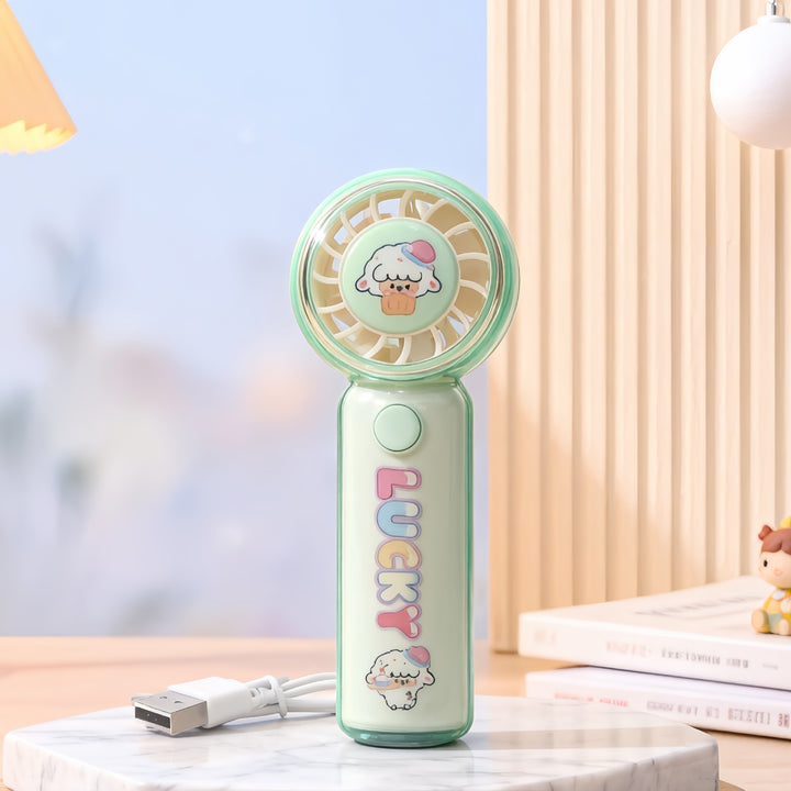 Ladies Portable Hand Fan with Cute Animal Design Bowlift