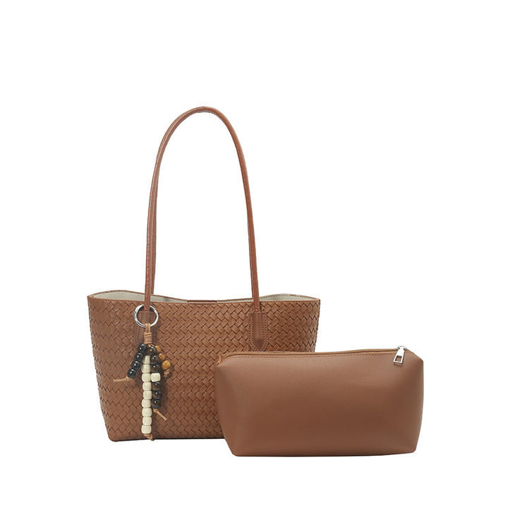 Textured Woven Shopping Tote