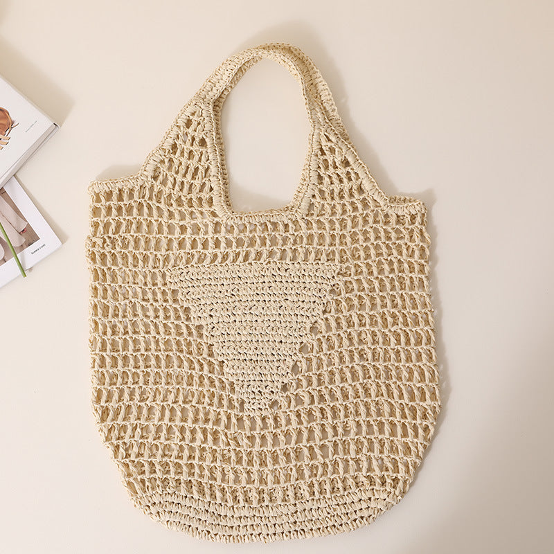 Coarse crochet bag with large handles Bowlift