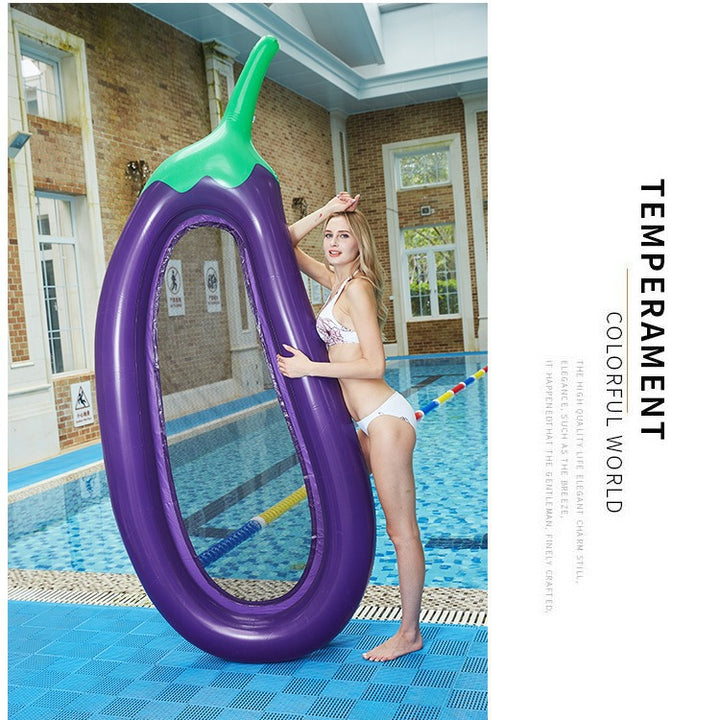 Women's Inflatable Swimming Ring with Eggplant Design Bowlift