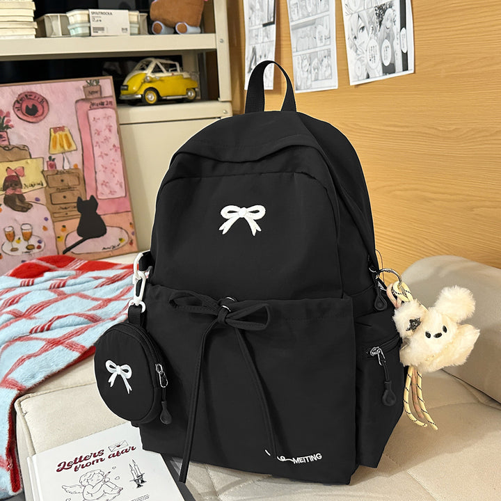 Backpack with Cute Appliqués and Multifunctional Design Bowlift
