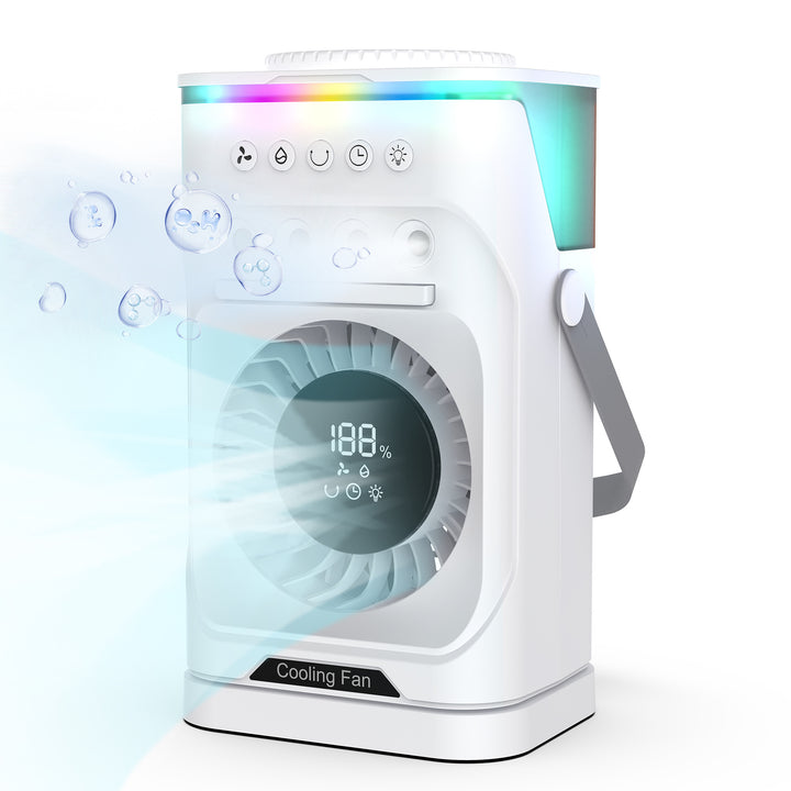 Portable Humidifying Cooling Fan with LED Features Bowlift
