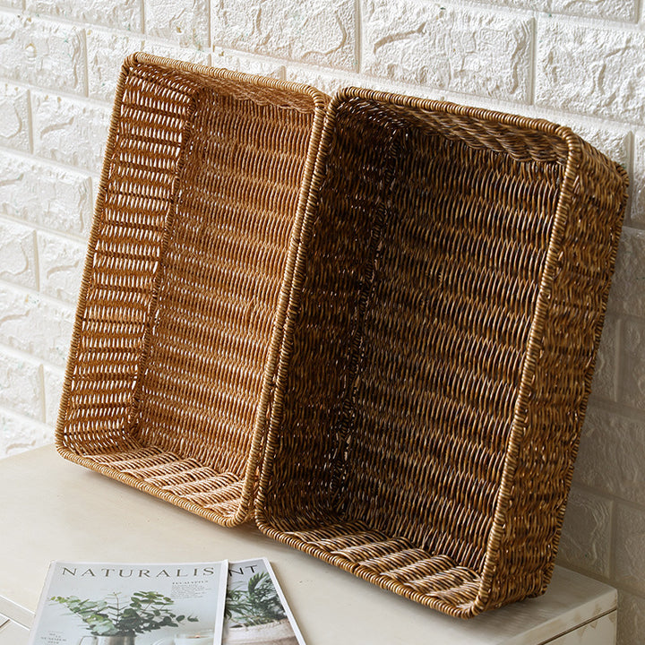Handcrafted Rectangular Woven Storage Basket Bowlift