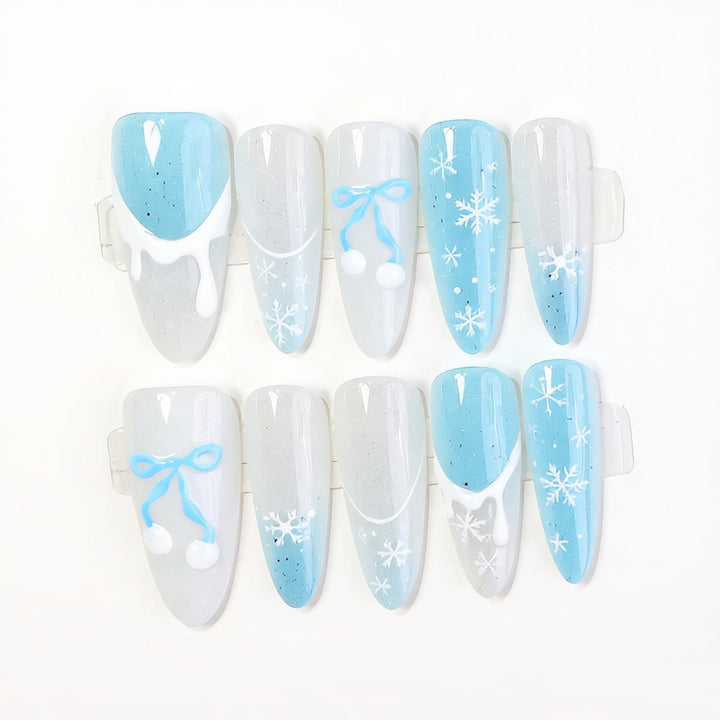 Seasonal Snowflake Press-On Nail Art Set Bowlift