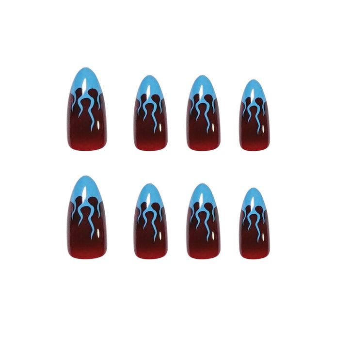 Artistic stiletto nails with extravagant flame pattern Bowlift
