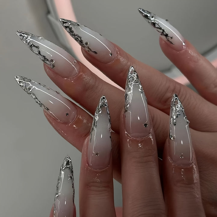 Elegant Stiletto Press-On Nail Set Bowlift