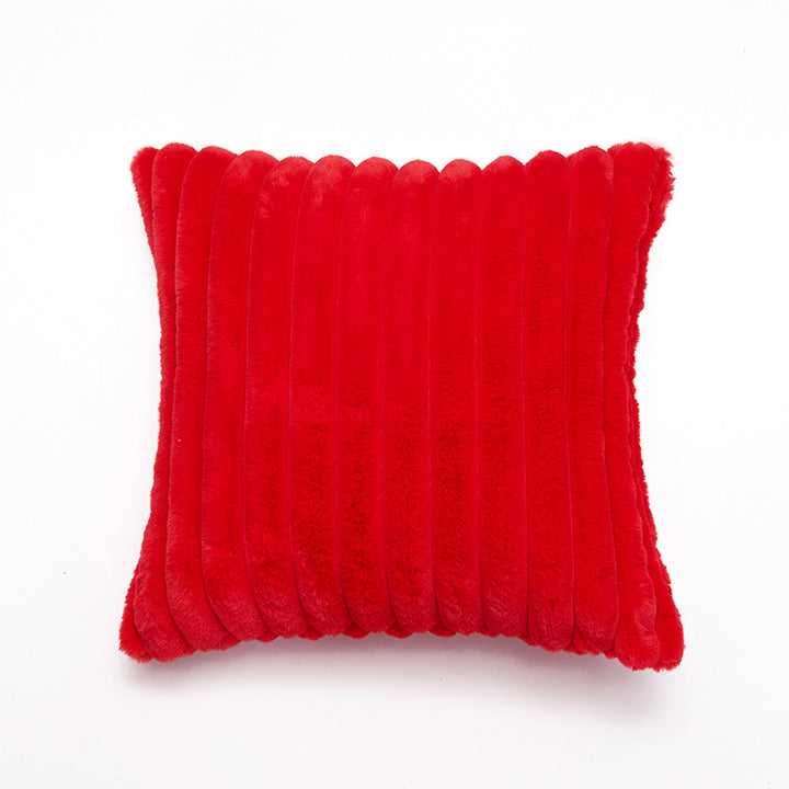 Plush Ribbed Decorative Throw Pillow