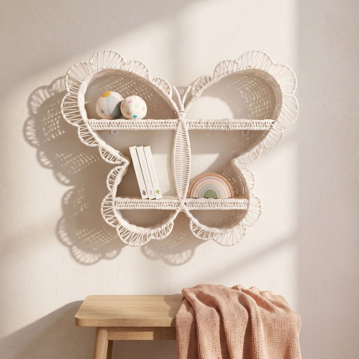 Playful wall shelf in butterfly design Bowlift