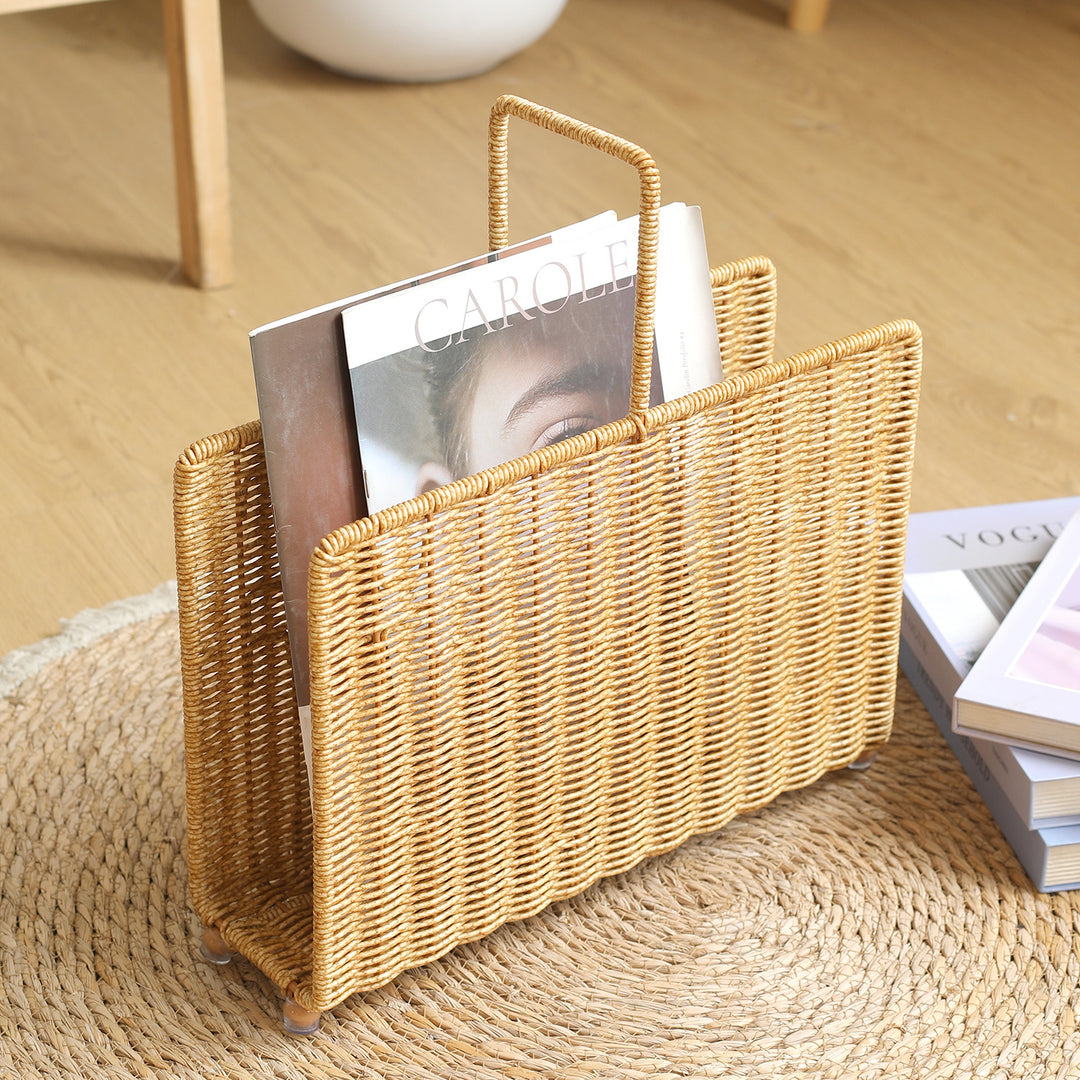 Unisex Handwoven Magazine Rack with Elegant Design Bowlift