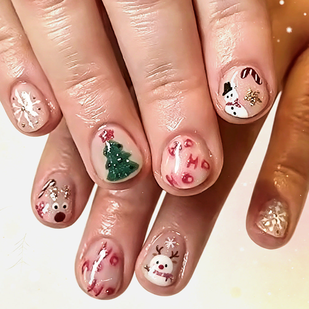 Themed Holiday Press-On Nail Art Bowlift