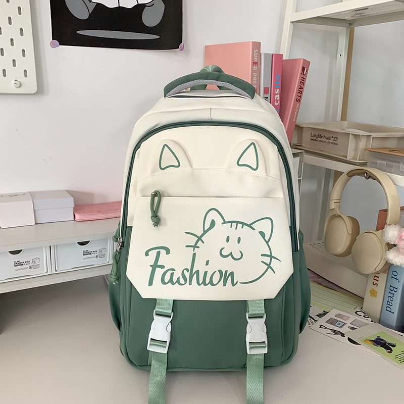 Backpack with Cute Cat Ears and Practical Compartments Bowlift