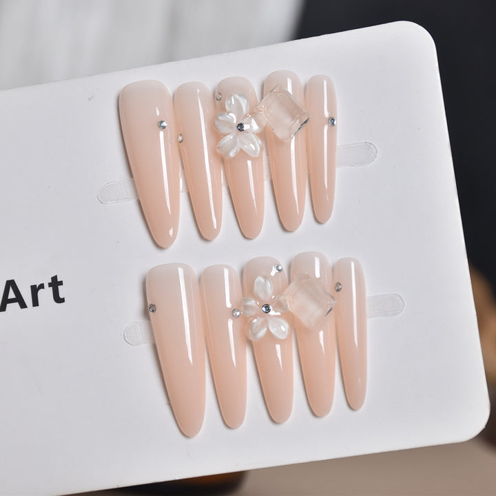Glamorous Crystal-Studded Stiletto Press-On Nails Bowlift