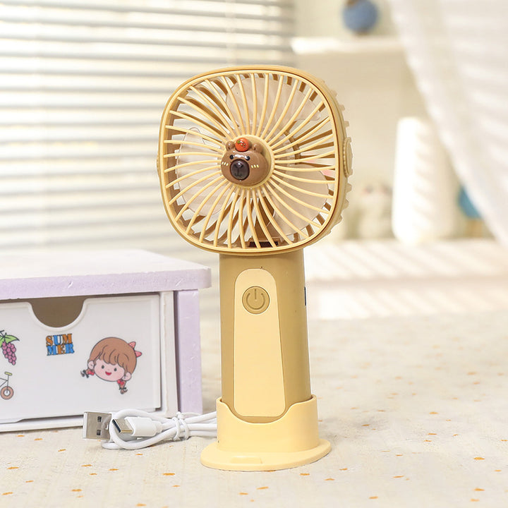 Women's Portable Hand Fan with Swiveling Head and USB Connection Bowlift