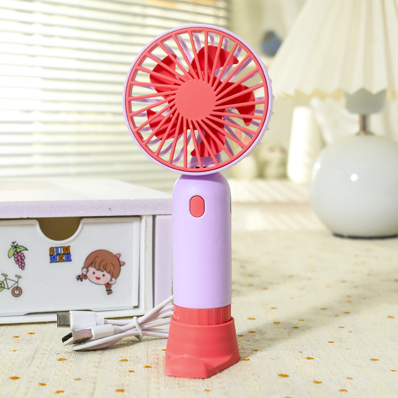 Women's Portable Mini Fan with Ergonomic Grip and USB Charging Function Bowlift