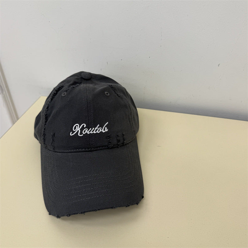 Men's Distressed Cotton Baseball Cap Bowlift 1783921814