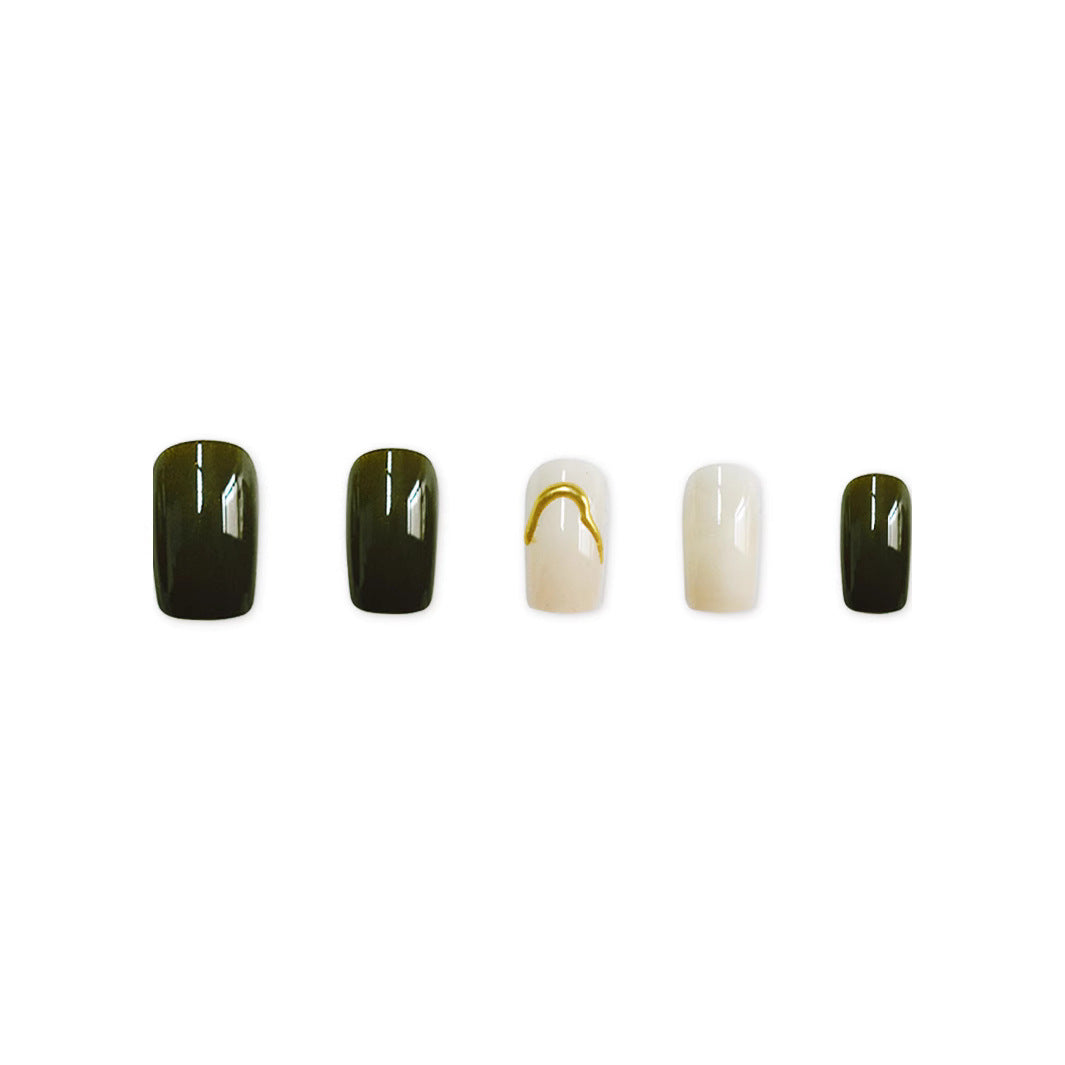 Artistic Press-On Nail Design Bowlift