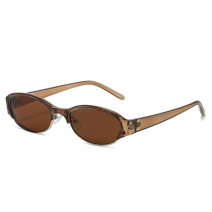 Vintage-Inspired Slim Oval Sunglasses Bowlift