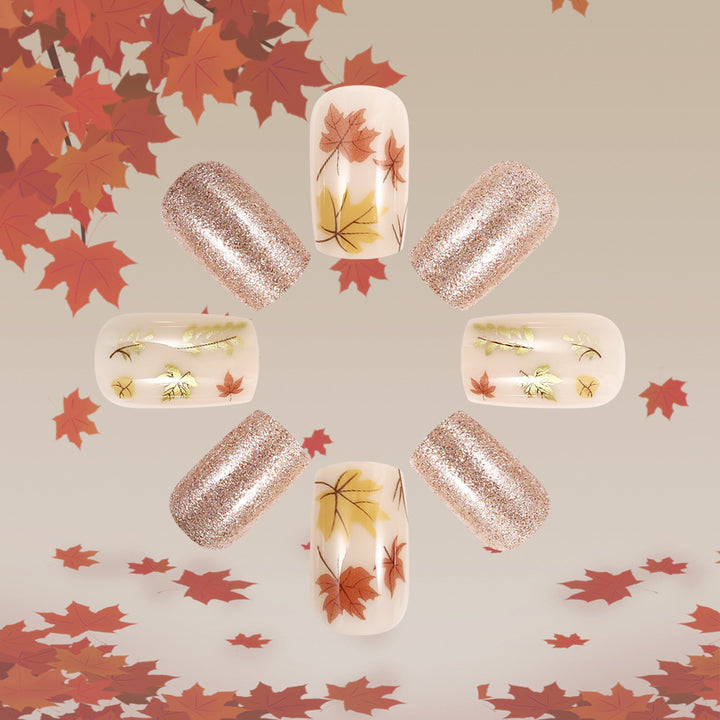 Artistic Autumn-Themed Press-On Nails Bowlift