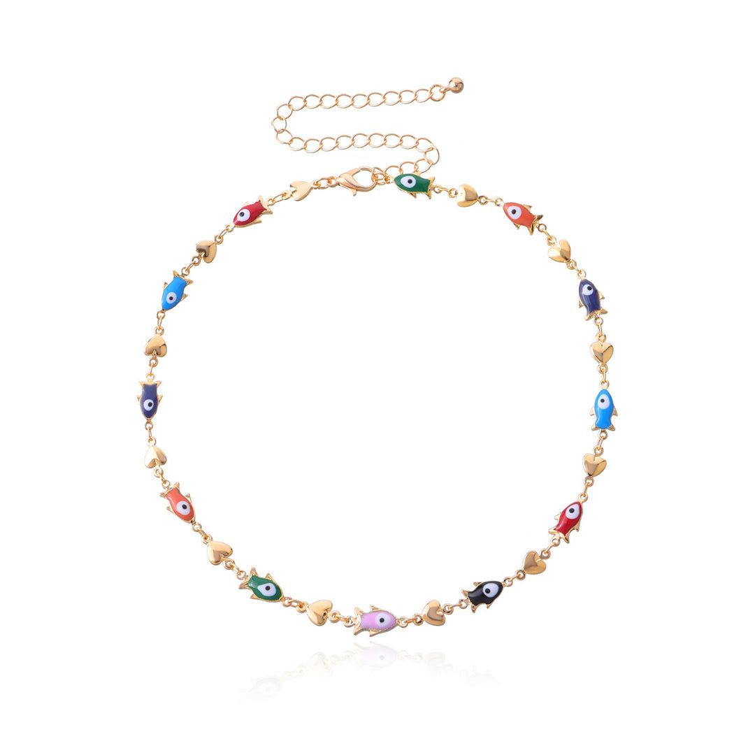 Enamel Fish Charm Necklace Bowlift